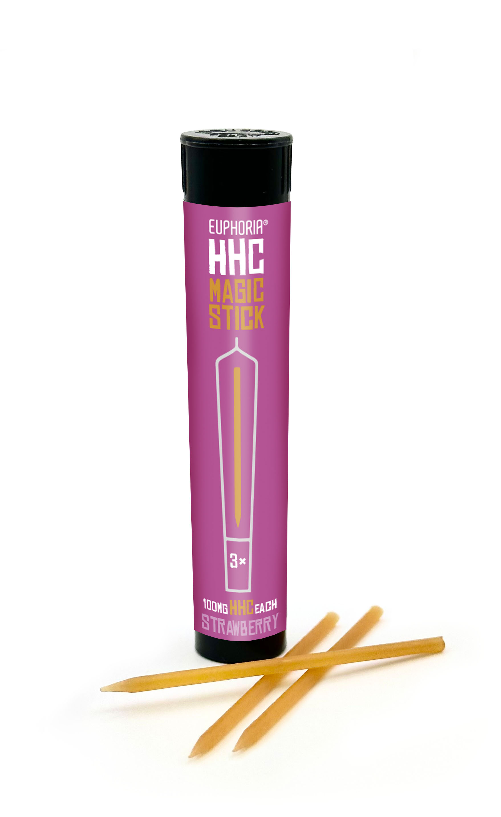 Euphoria HHC Magic Stick Strawberry 3 Pcs 100 mg HHC